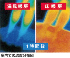 室内での温度分布図