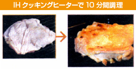 IHクッキングヒーターで10分間調理